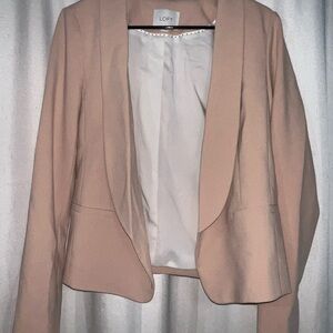 LOFT Blush Pink Blazer Shawl Collar Open Front